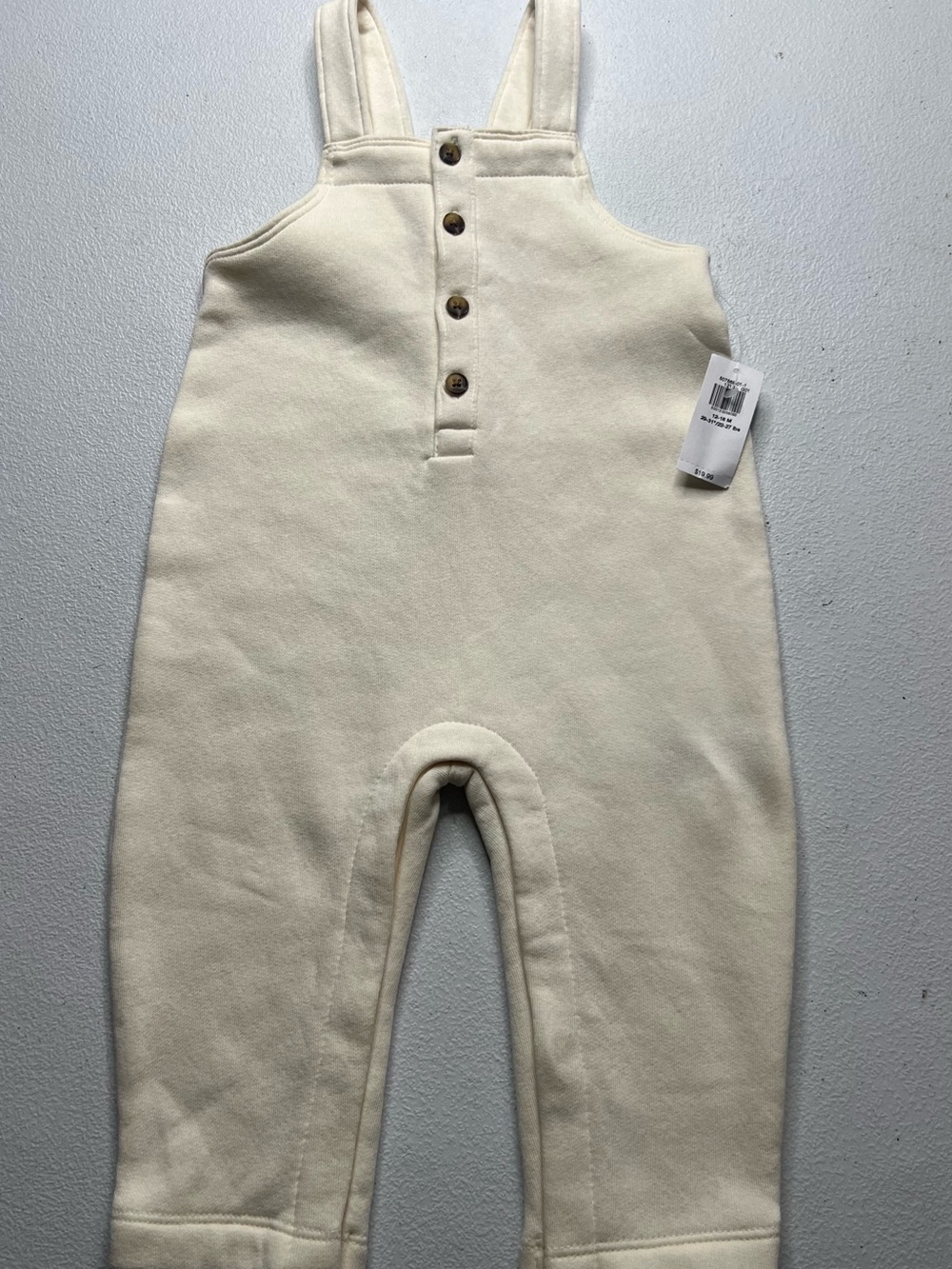 Old Navy Cream Button-Front Ribbed Kids Overalls